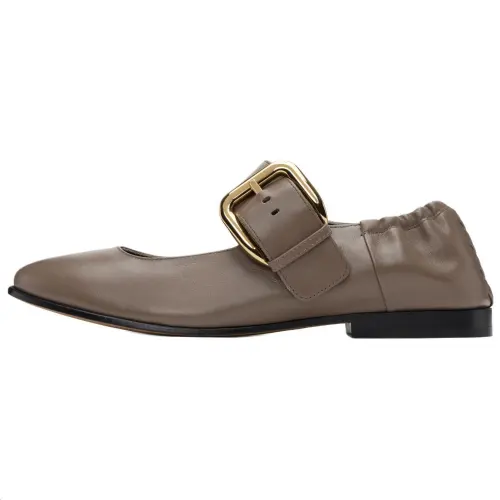 Bottega Veneta Flat Mary Jane Shoes Women's Taupe