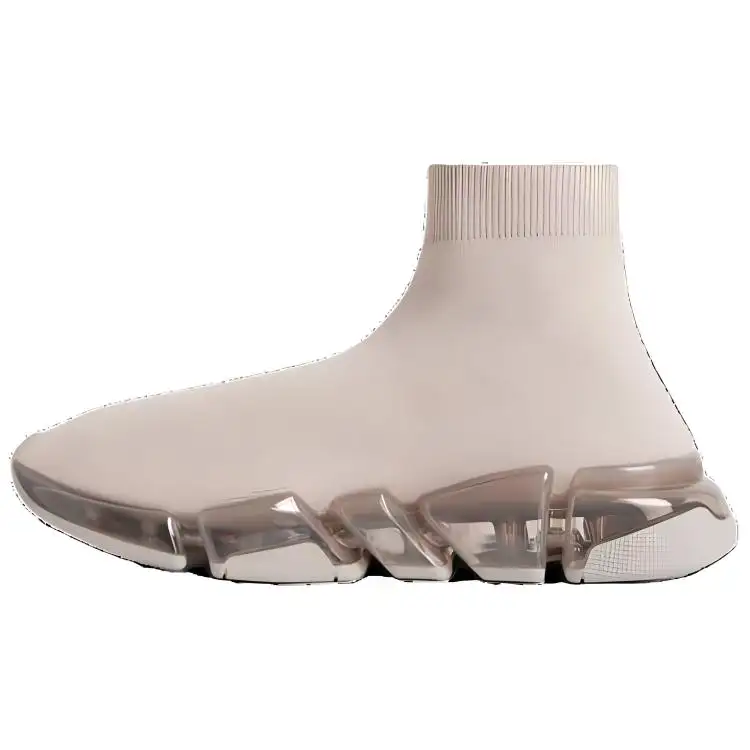 Balenciaga Speed 2.0 High top Casual Shoes Men's Light Beige