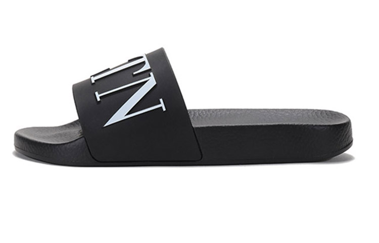 Valentino Резиновая модель Valentino VLTN с принтом логотипа слово тапки мужской стиль черно-белый