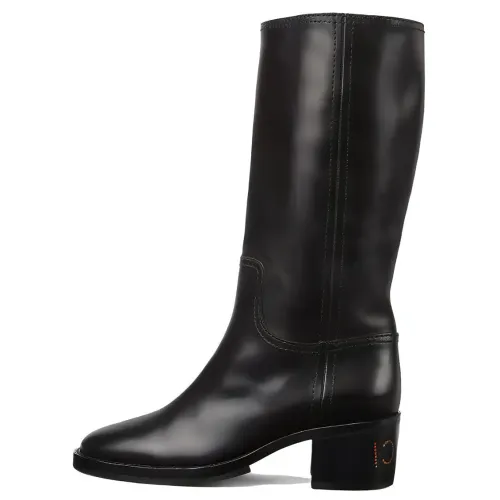 GUCCI Leather Knee high Boots Women's Black