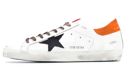 Golden Goose Super Star Leather Stylish Skateboarding Shoes Men's White, Yellow Tail