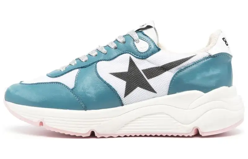 Golden Goose Running Sole Leather Low top Casual Shoes Women's Blue
