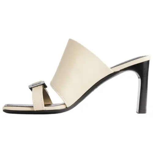 Balenciaga Bel Air Slide Slippers 8cm Women's Ecru