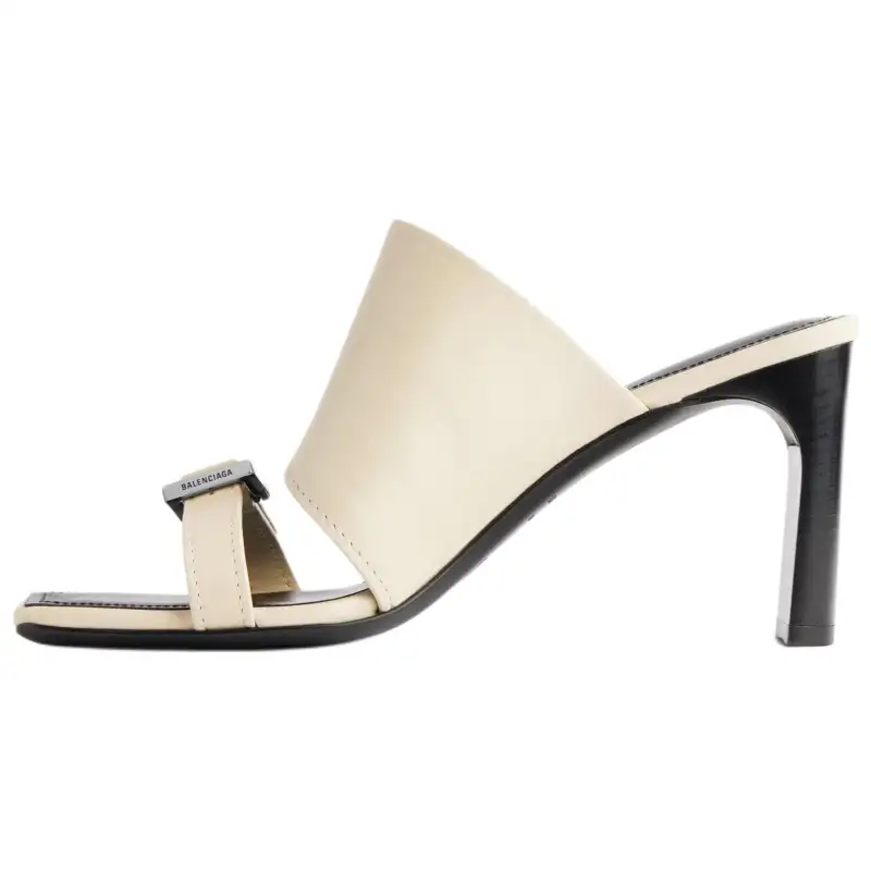 Balenciaga Bel Air Slide Slippers 8cm Women's Ecru
