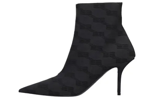 Balenciaga Knife Fabric Ankle Boots 8.5cm Women's Black