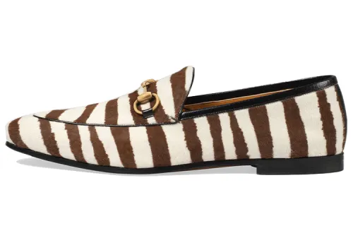 GUCCI Jordaan Zebra-effect Loafers