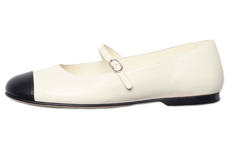 CHANEL Sheepskin Casual Shoes Women's Ivory White