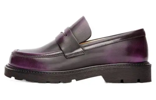 LOEWE Blaze Faded-effect Leather Loafer