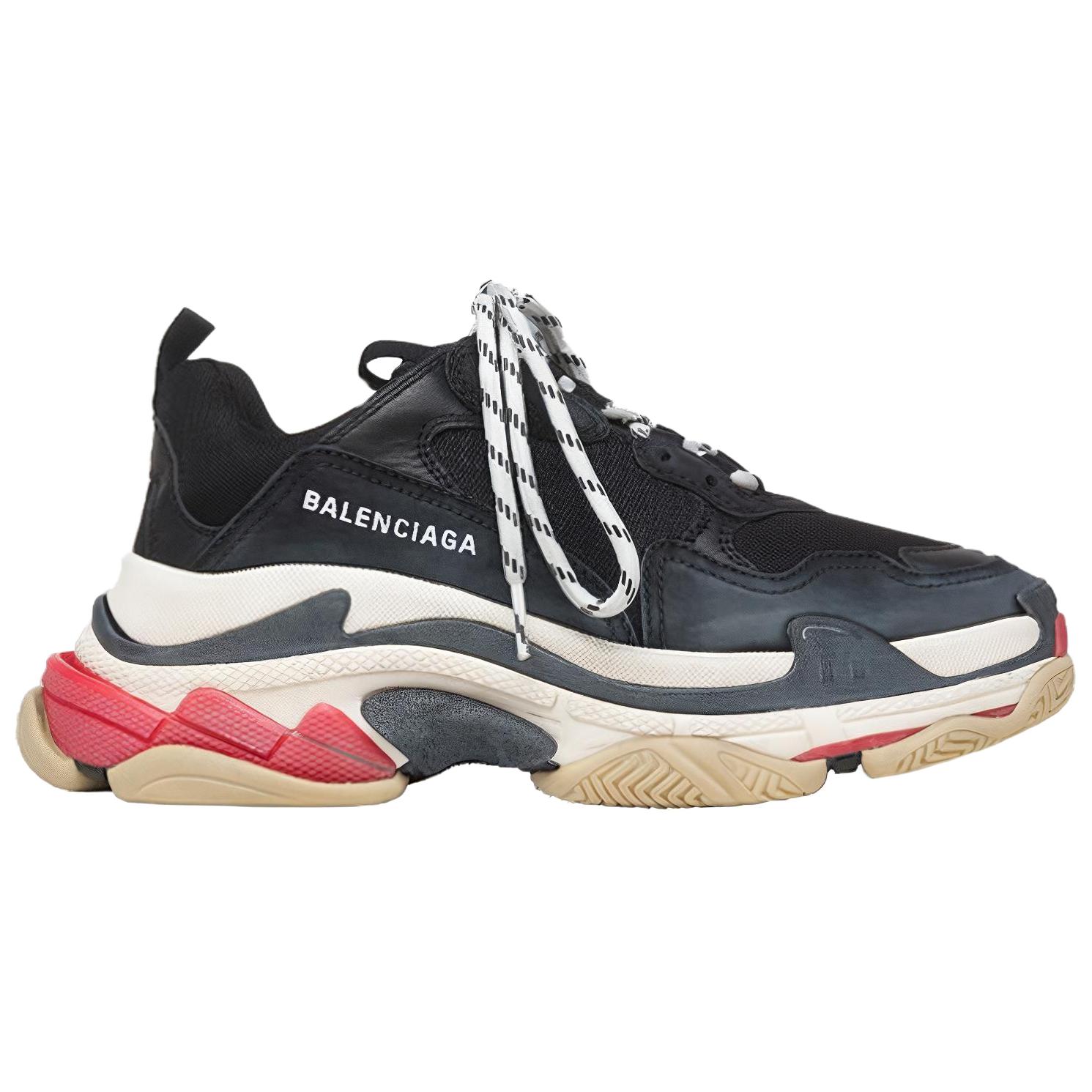 Женские кроссовки Balenciaga Triple S (черно-красные) — фото 2