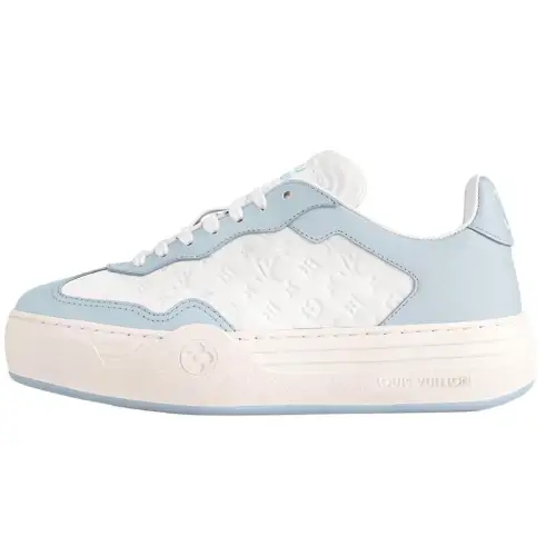 LOUIS VUITTON Groovy Leather Low top Skateboard Shoes Women's Blue