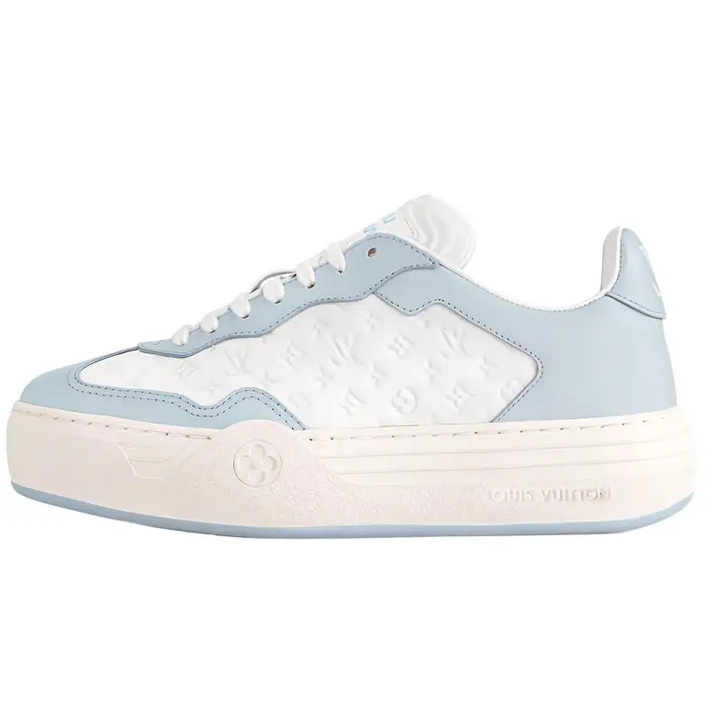 LOUIS VUITTON Groovy Leather Low top Skateboard Shoes Women's Blue
