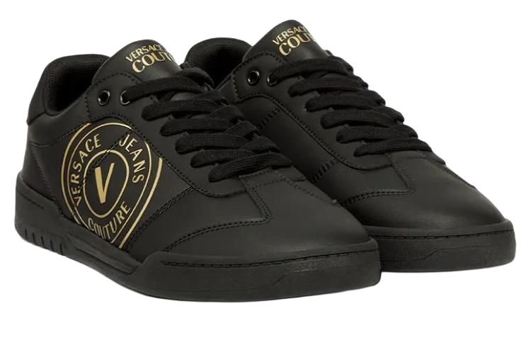 VERSACE JEANS Couture Logo-print Leather Sneakers