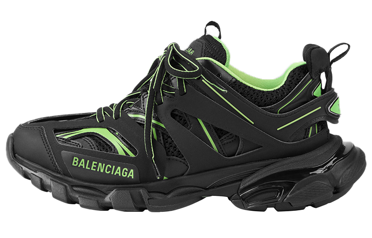 Balenciaga Track Comfortable And Trendy Low top Chunky Sneakers Women's Black Green