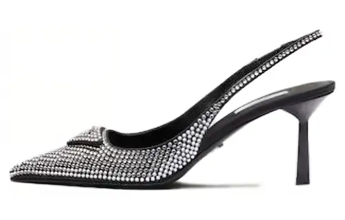 PRADA Slim Heel High Heels 7.5cm Women's Silver