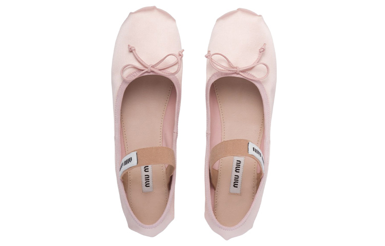 MIU MIU Logo Strap Ballet Flats