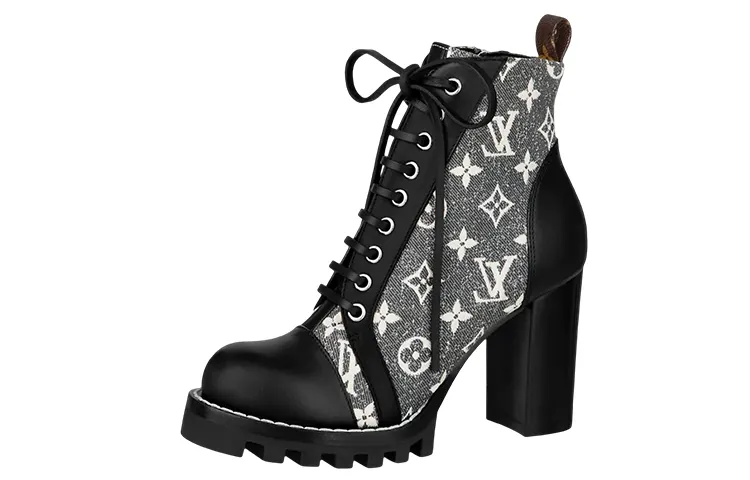 LOUIS VUITTON Ankle Boots Women's Blue Gray