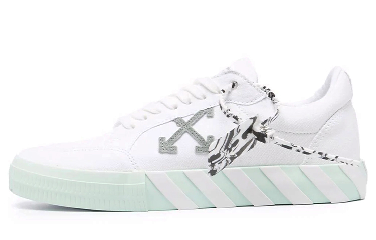 Мужские кеды OFF-WHITE низкие вулканизированные (белые)