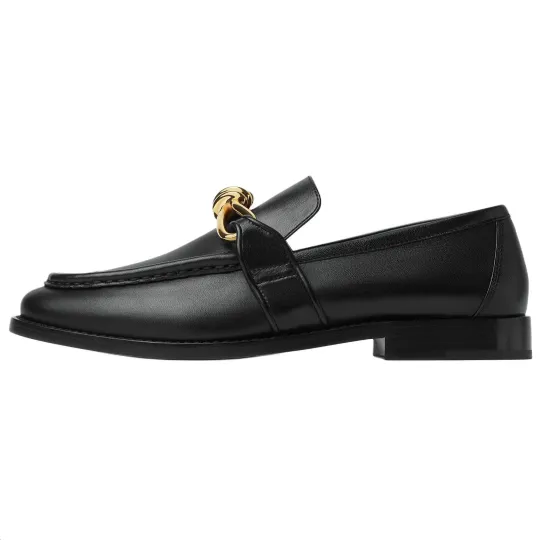 Bottega Veneta Astaire Cow Leather Loafers Women's Black