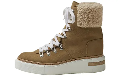 HERMES Flocon Suede Ankle Boots Women's Brown