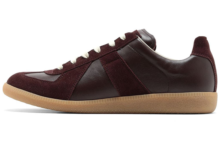 Maison Margiela Replica Cow Leather Low top Stylish Skateboarding Shoes Men's Red Brown