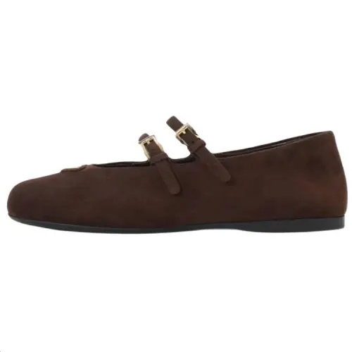 PRADA Flat Mary Jane Shoes Women's Brown