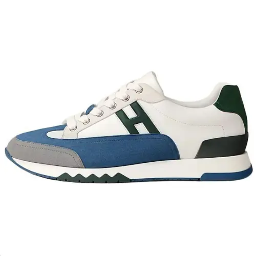 HERMES Trail Suede Low top Casual Shoes 3cm Men's Blue
