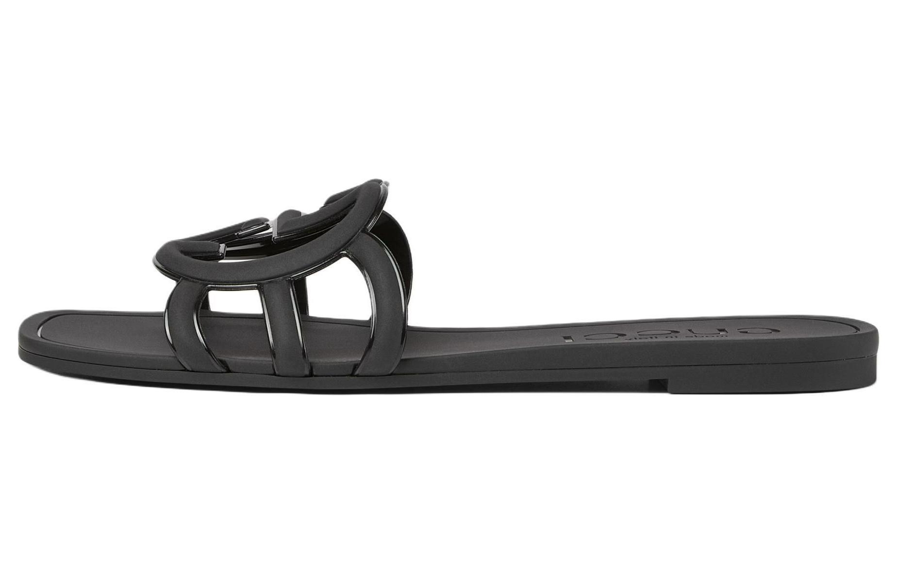 GUCCI Interlocking Slide Slippers Women's Black