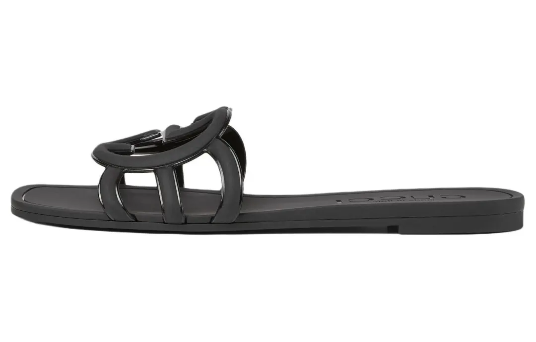 GUCCI Interlocking Slide Slippers Women's Black