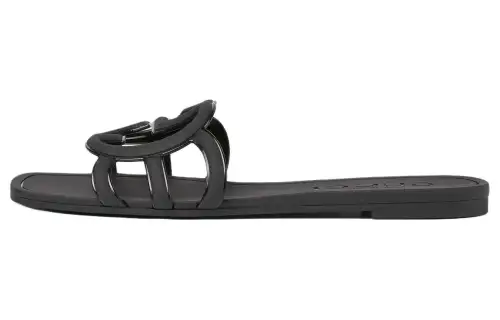 GUCCI Interlocking Slide Slippers Women's Black