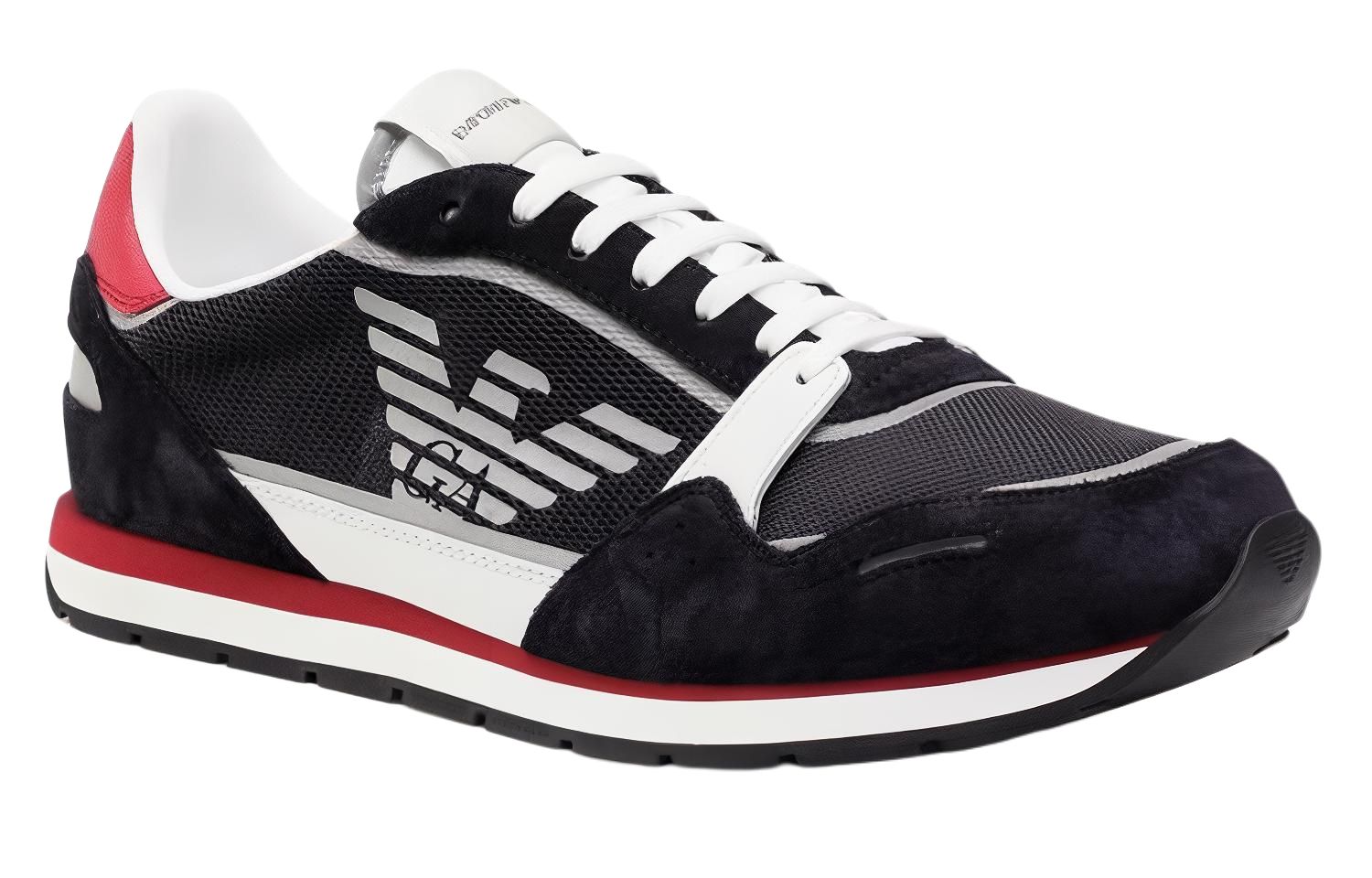 EMPORIO ARMANI Low top Casual Shoes Men's Black Red