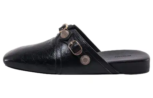 Balenciaga Cagole studded leather slippers Women's