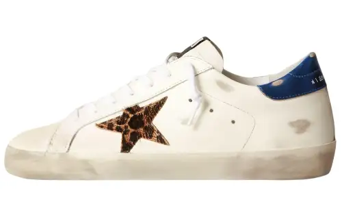 Golden Goose Super Star Leather Low top Stylish Skateboarding Shoes Men's White Distressed