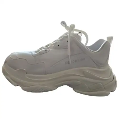 Balenciaga Triple S Leather Low top Casual Shoes Men's White
