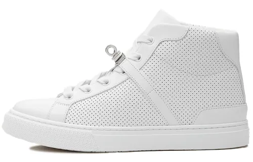 HERMES Daydream Cow Leather High top Stylish Skateboarding Shoes Women's White