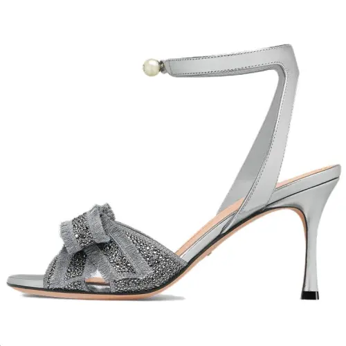 DIOR Adiorable Sheepskin One Strap Sandals 8cm Women's Gray
