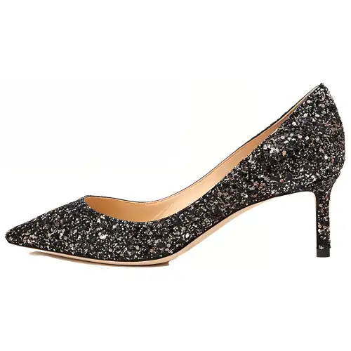 Jimmy Choo Romy Slim Heel High Heels 6CM Women's Black Gold