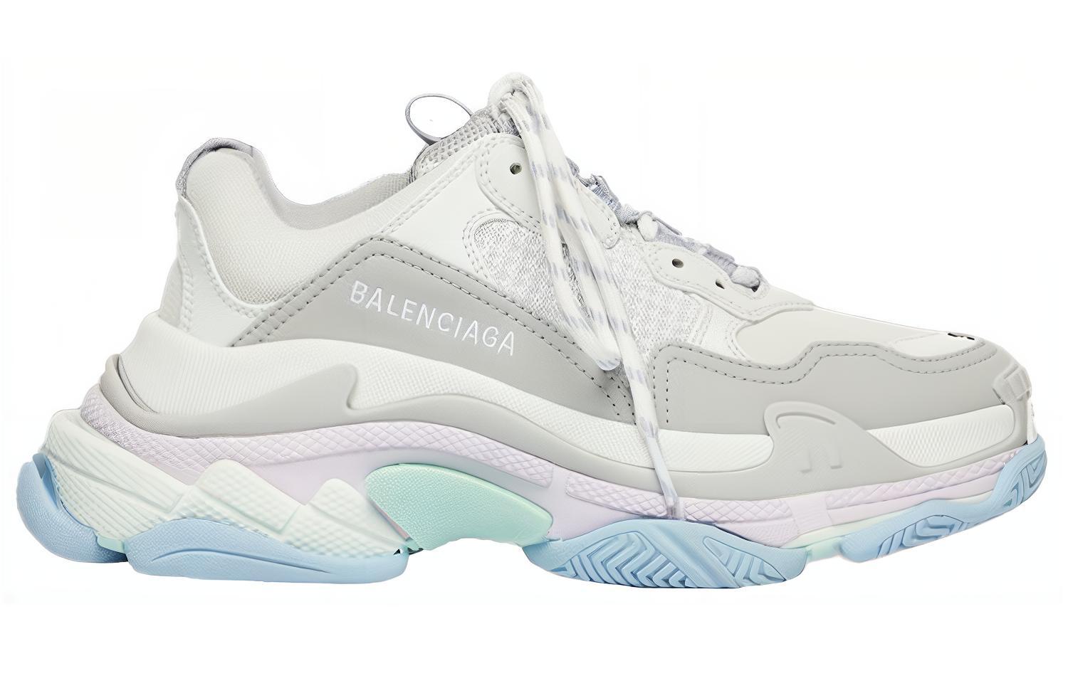 Женские кроссовки Balenciaga Triple S (бежево-фиолетовые) — фото 2