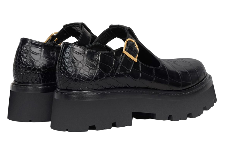 CELINE Triomphe Platform Shoes Women's Black
