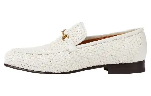 GUCCI Interlocking Leather Casual Shoes Men's White