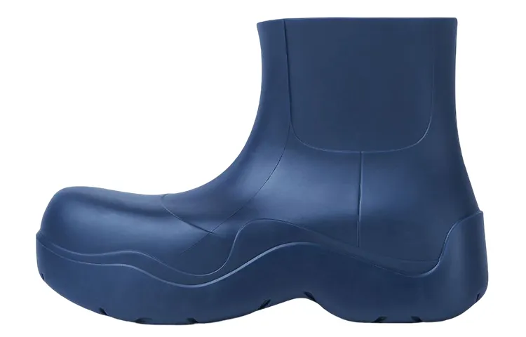 Bottega Veneta Puddle Rain Boots Rubber Ankle Boots Women's Blue