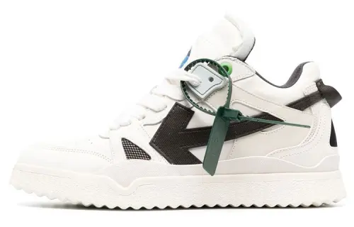OFF WHITE Sponge Mid Top Sneakers 'White Black'