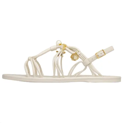 DIOR Dioriviera D Sand Sheepskin One Strap Sandals Women's White