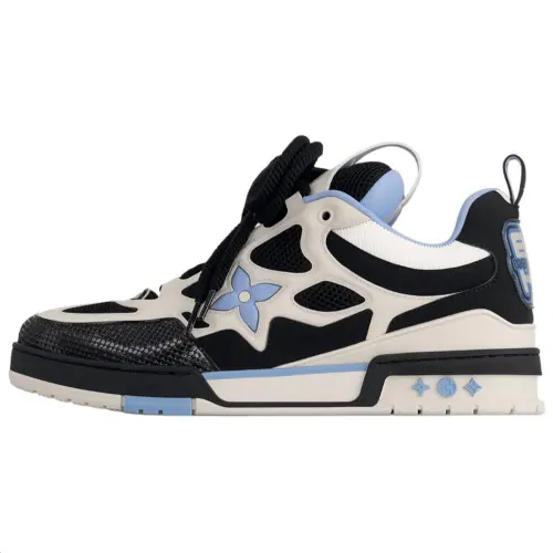 LOUIS VUITTON Skate Cow Leather Low top Skateboard Shoes Men's Blue
