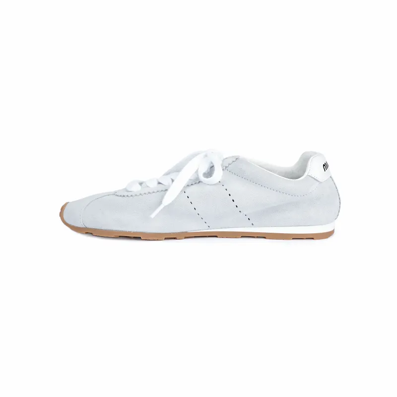 MIU MIU Leather Low top Casual Shoes Women's Light Blue