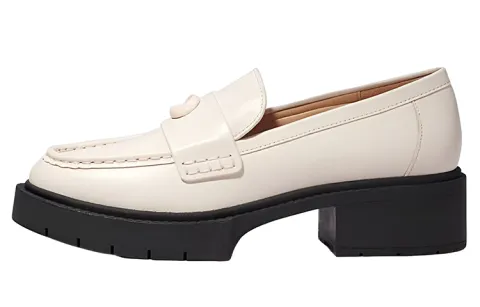COACH Leather Loafers 4.5cm Women's White