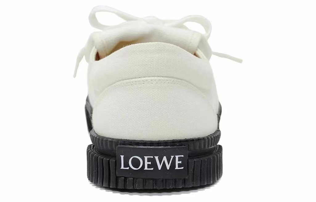 LOEWE Anagram Flap Low top Canvas Shoes Women's White