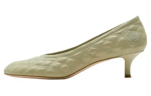 Burberry Sheepskin Slim Heel High Heels 4.5cm Women's Beige