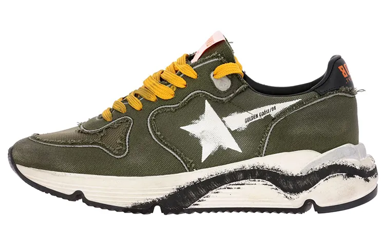 Golden Goose Running Sole Canvas Low top Casual Shoes Men's Green