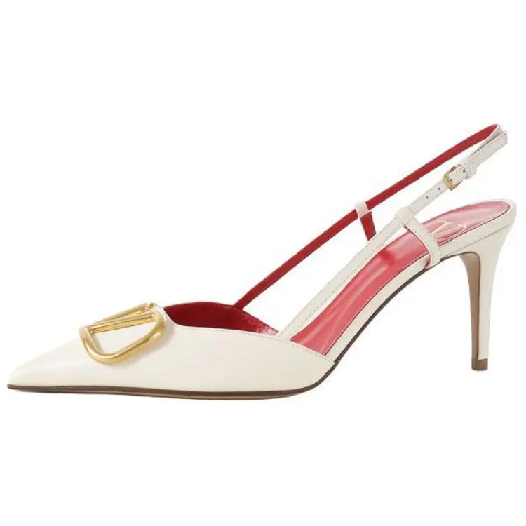 Valentino Vlogo High Heels 8cm Women's Ivory White