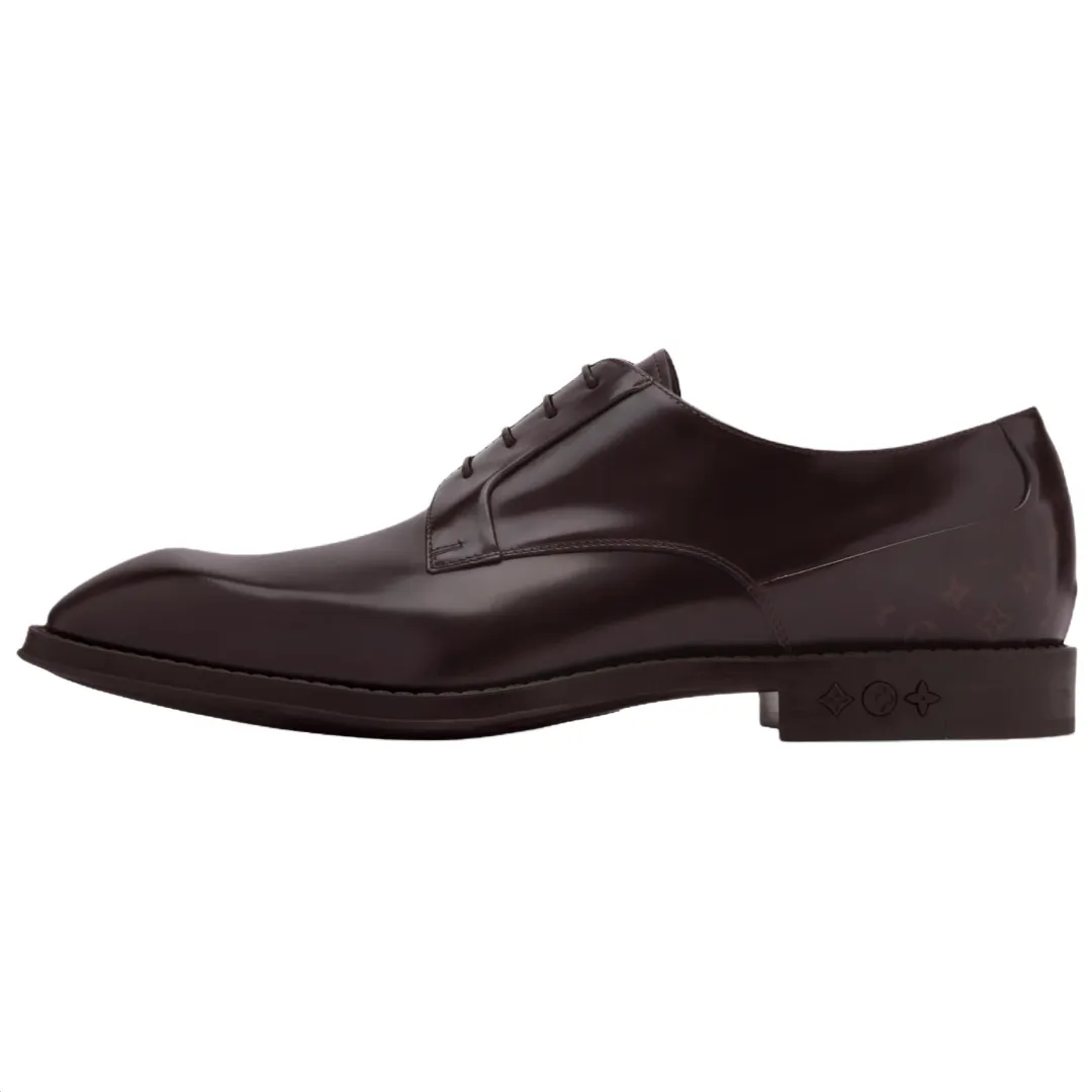 LOUIS VUITTON Kensington Cow Leather Dress Shoes Men's Brown